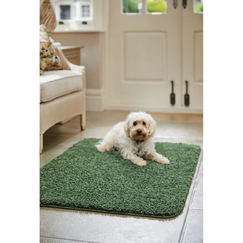 Washable Forest Green Shaggy Rug - PN Home