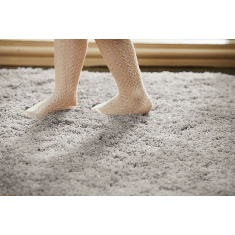 Washable Ghost Grey Shaggy Rug - PN Home