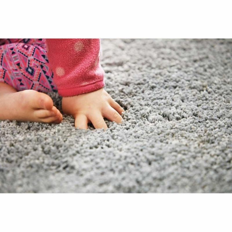 Washable Ghost Grey Shaggy Rug - PN Home