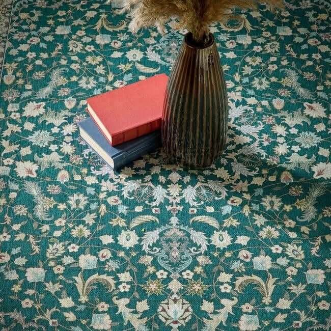 Eco-Washable Green Rug Medallion Design - PN Home