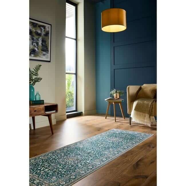Eco-Washable Green Rug Medallion Design - PN Home