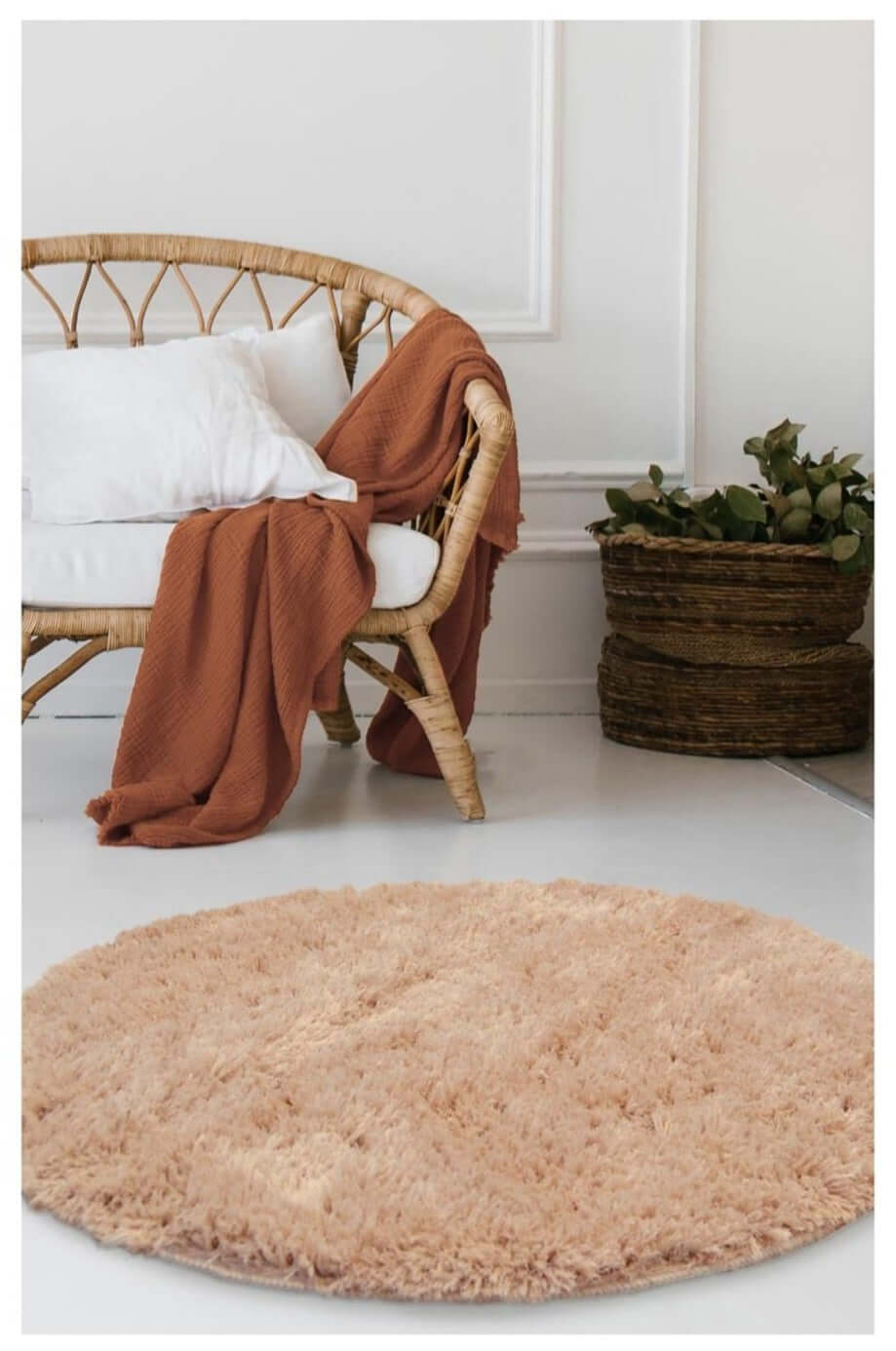 Soft Washable Beige Shaggy Rug | SA-02 - PN Home