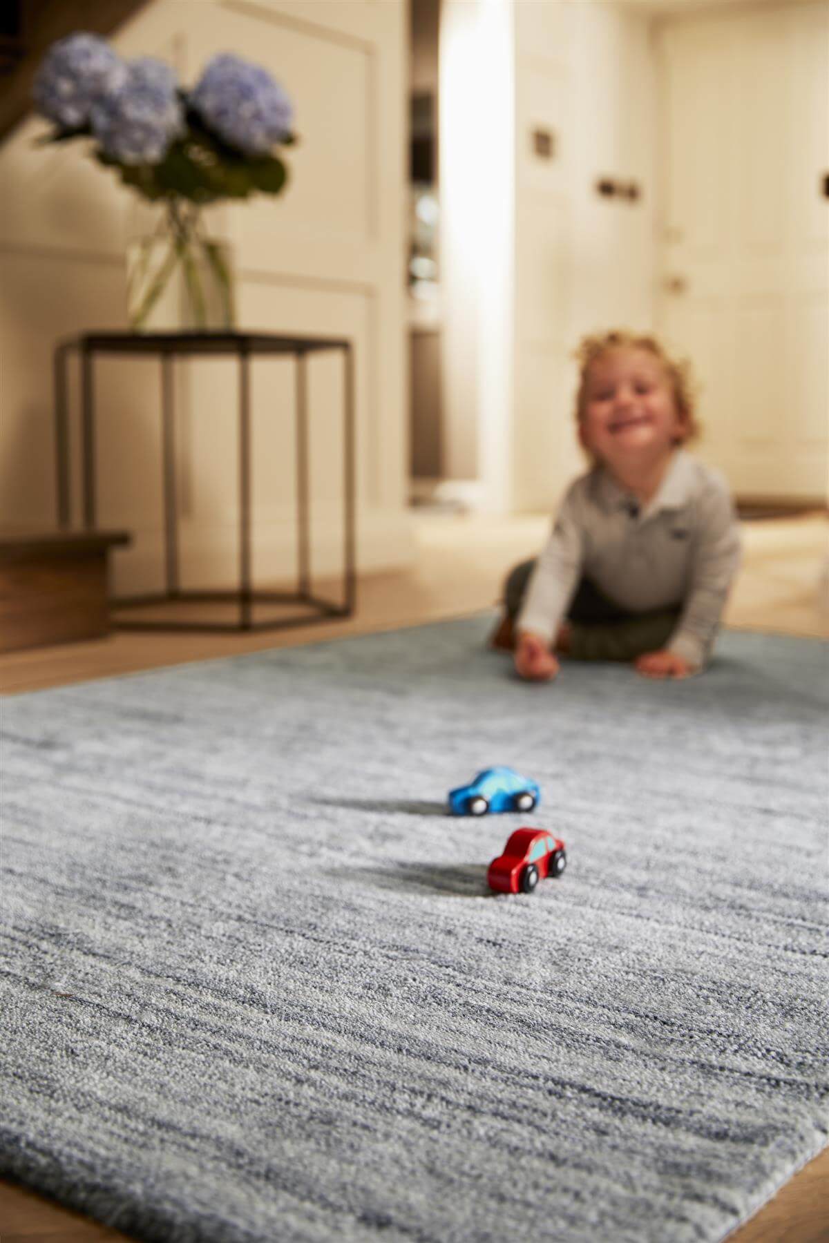 Fine Stripes Silver Grey Wool Rug - PN Home