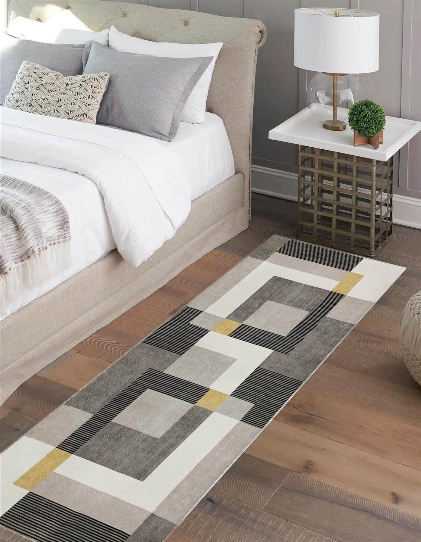 Tokyo Geo Blocks Ochre/Grey Rug - PN Home