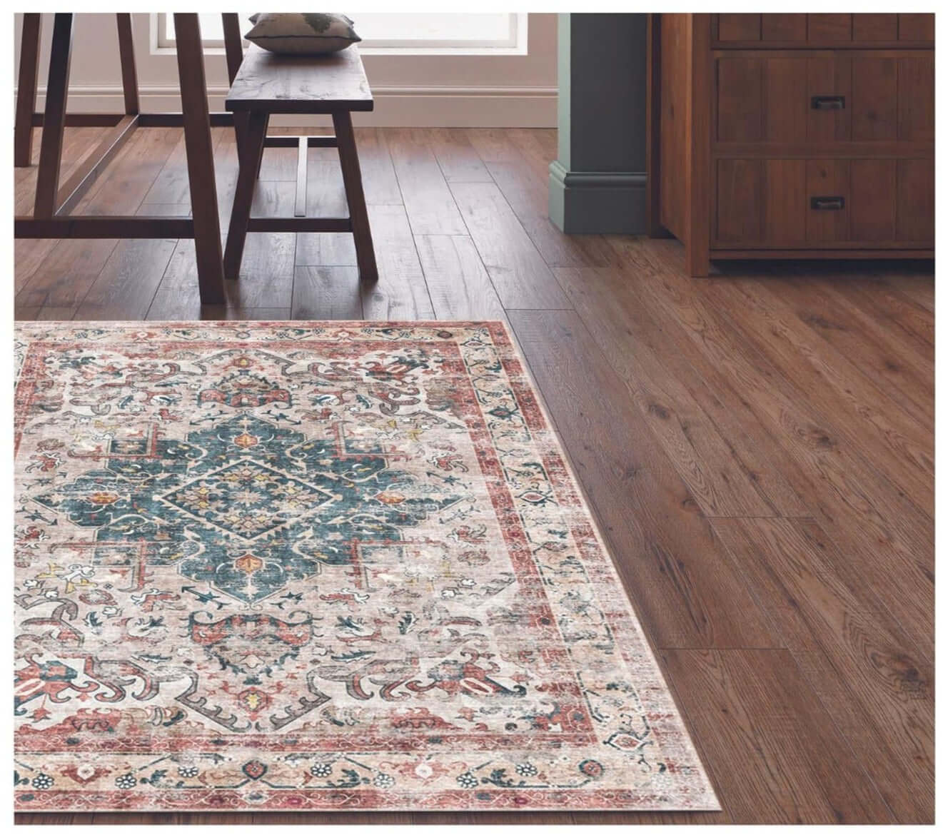 Carmel Cream Bordered Rug - PN Home