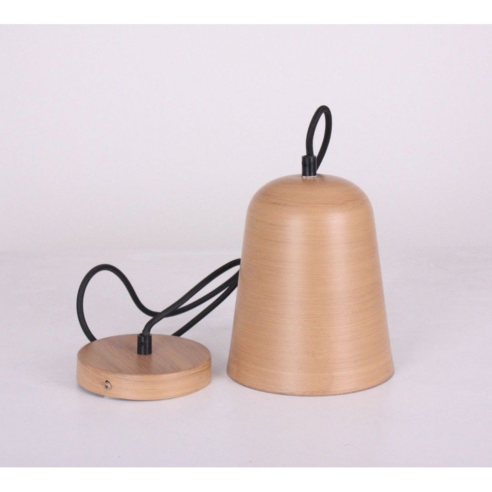 Albero Hanging Metal Pendant Wood Effect Finish