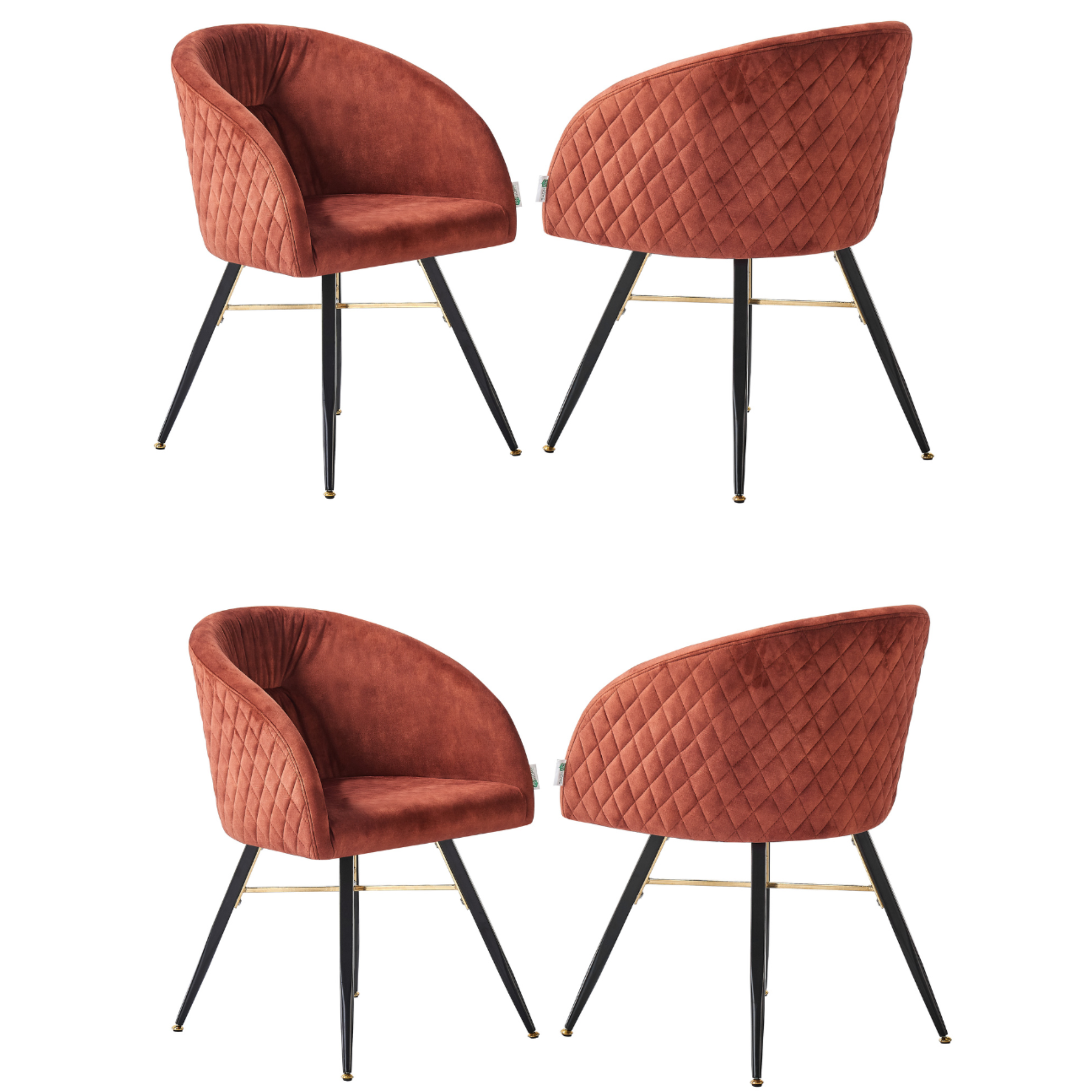 Vittorio LUX Velvet Dining Chair with Metal Legs - Perfect for Dining Room Living Room