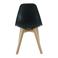 Rico Halo Dining Set with Oak Table and 4 Black Chairs