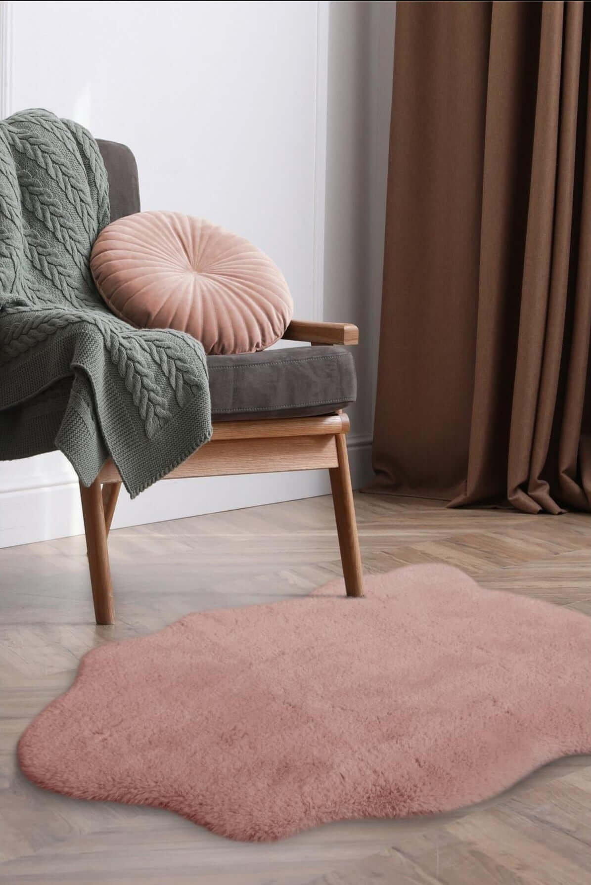 Luxury Pink Faux Fur Rug - PN Home