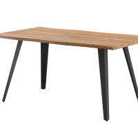 Atarah Rocco LUX 5PCs Dining Set includes an Oak Dining Table and Set of 4 Black Dining Chairs
