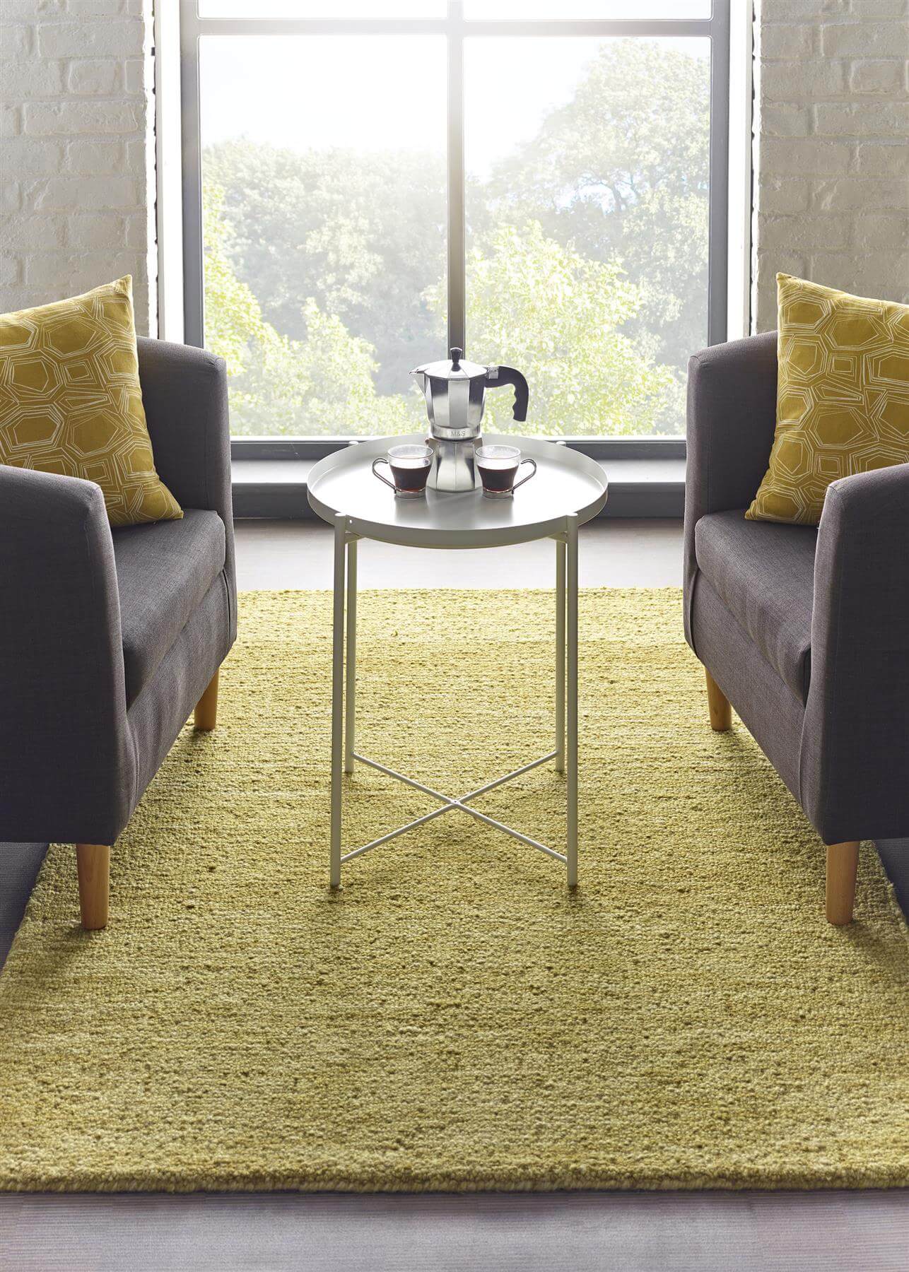 Country Autumn Gold Solid Wool Rug - PN Home
