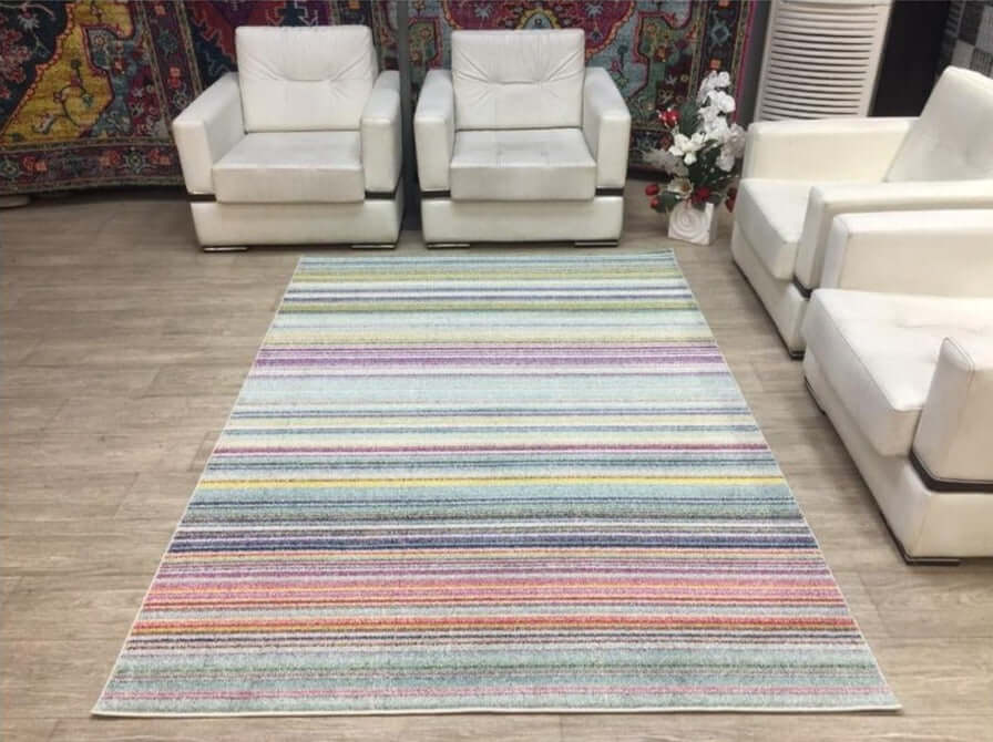 Villa Multicolour Striped Rug - PN Home