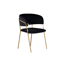 Atarah Rocco LUX 5PCs Dining Set includes an Oak Dining Table and Set of 4 Black Dining Chairs