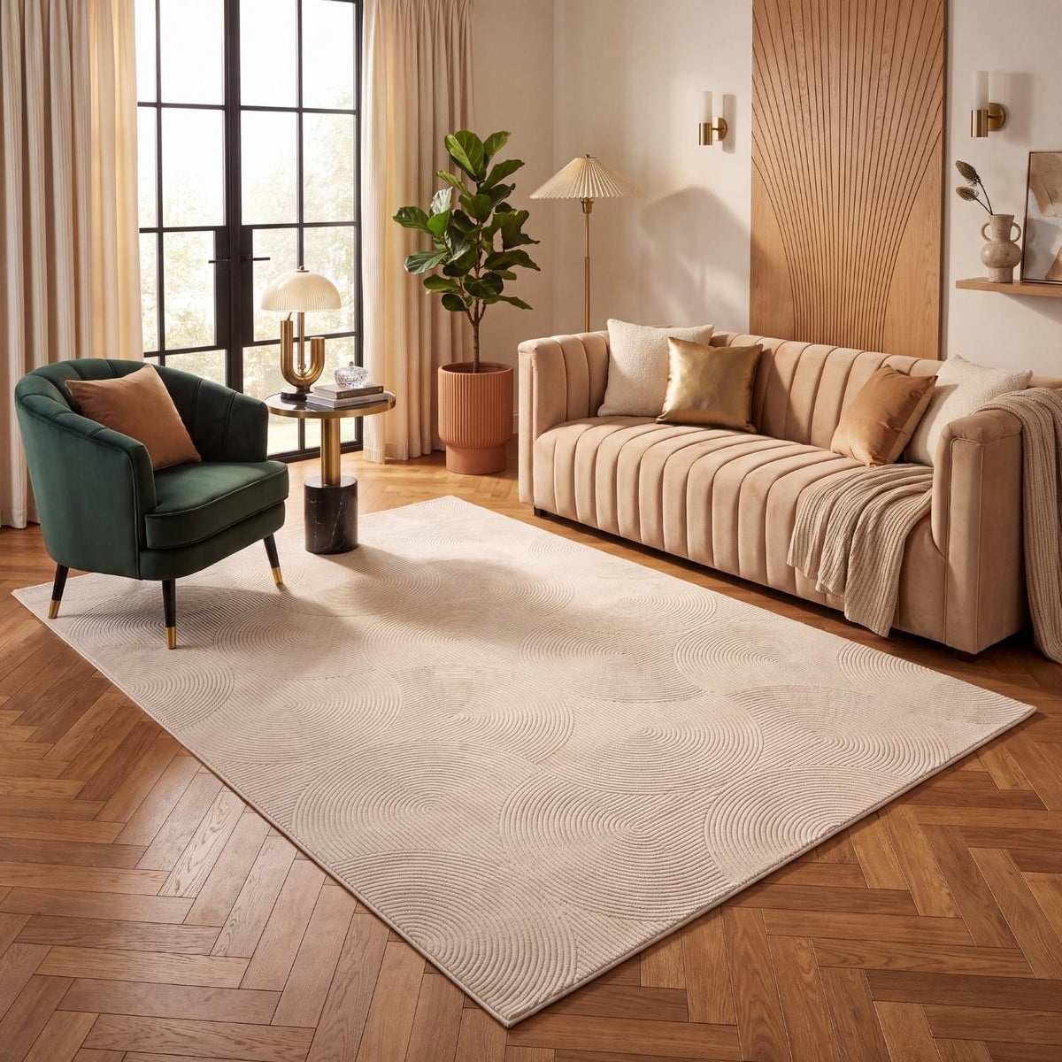 Carmel Cream Geometric Rug | 6070 - PN Home