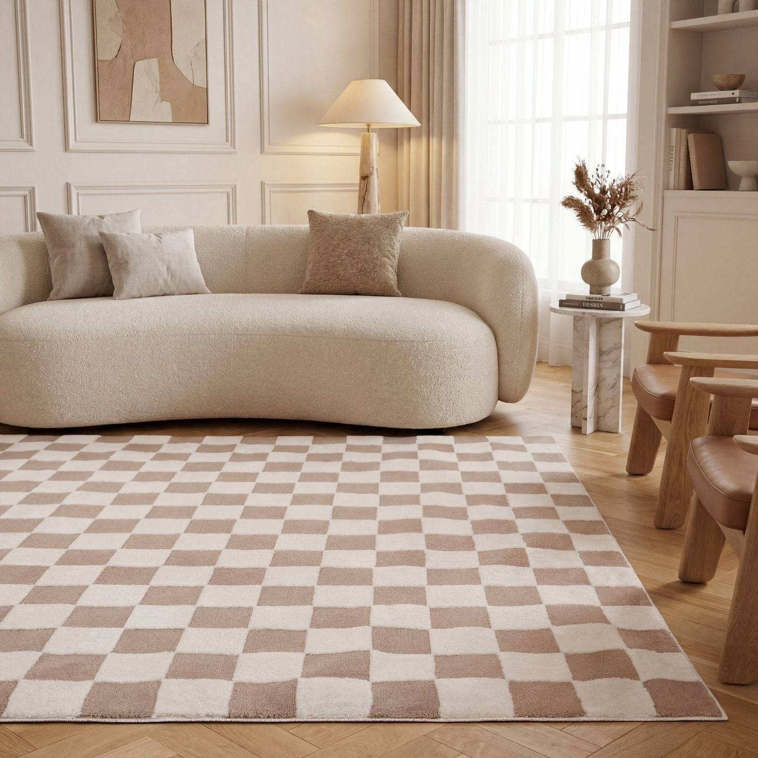 Loft Checkerboard Beige Rug - PN Home