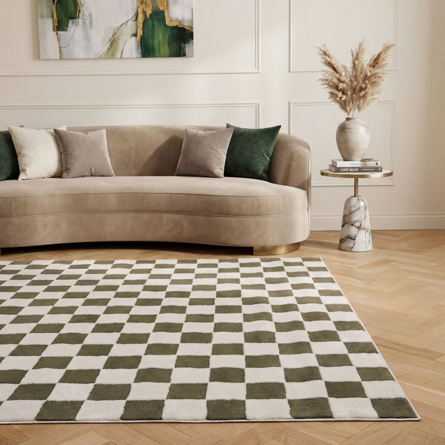 Loft Checkerboard Green Rug - PN Home