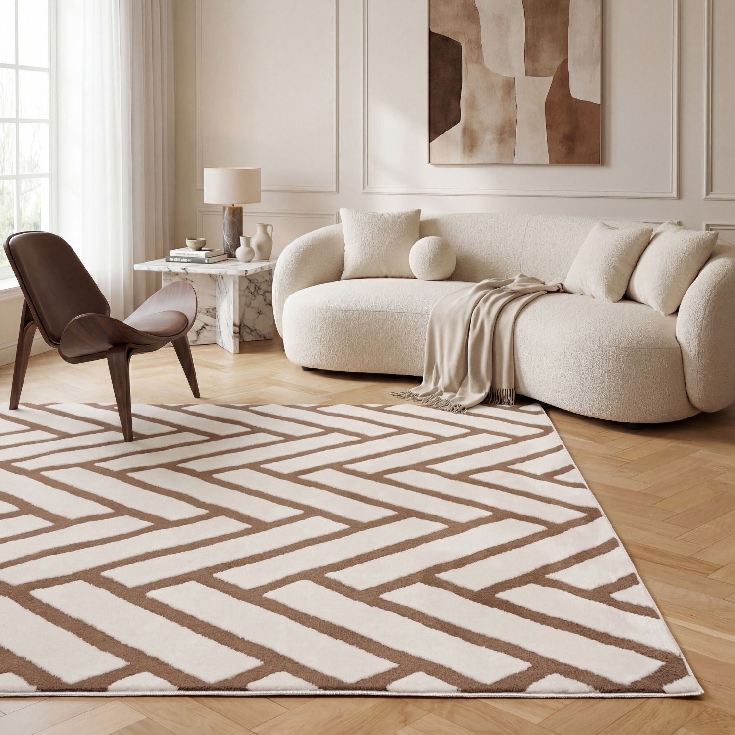 Loft Chevron Brown Rug - PN Home