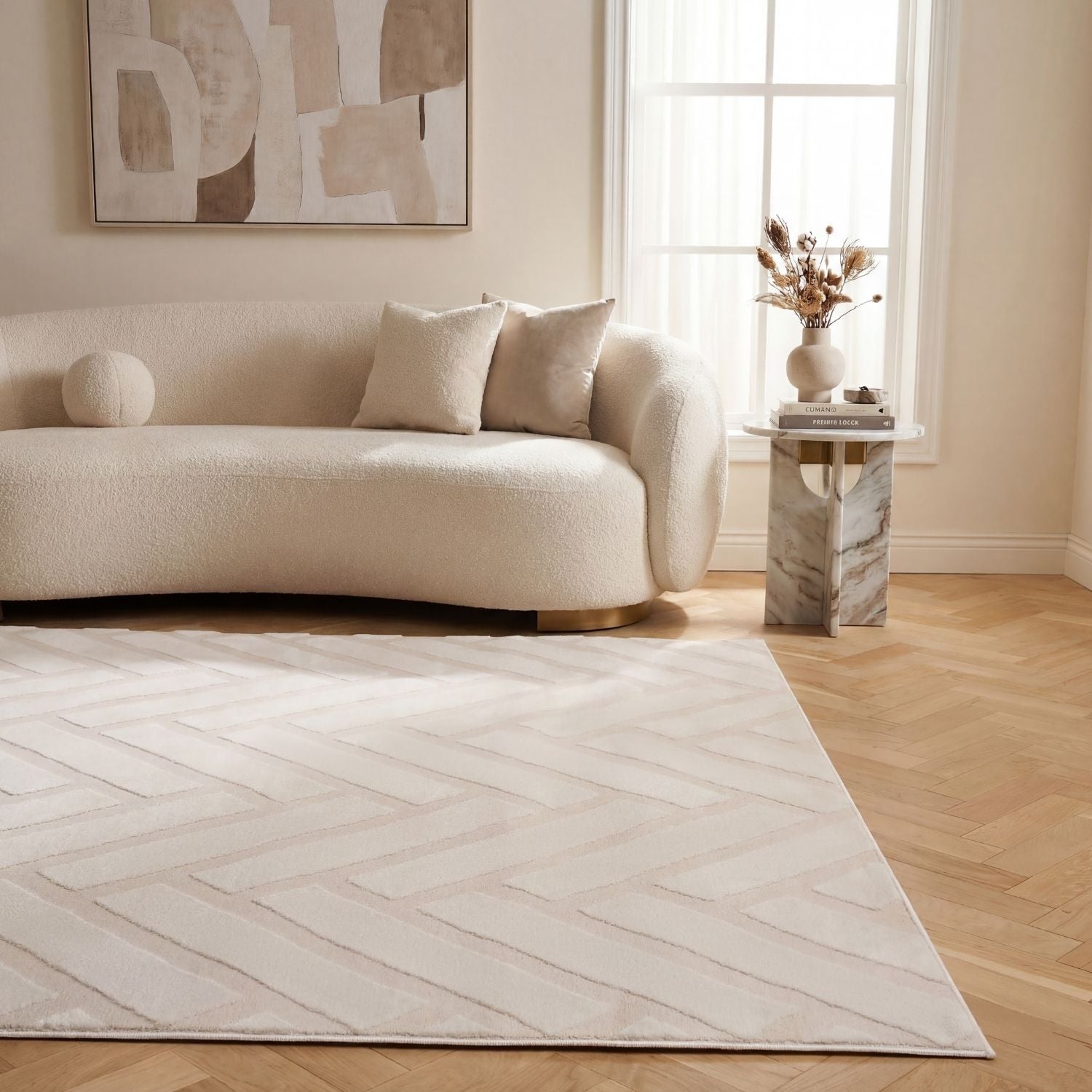 Loft Chevron Cream Rug - PN Home