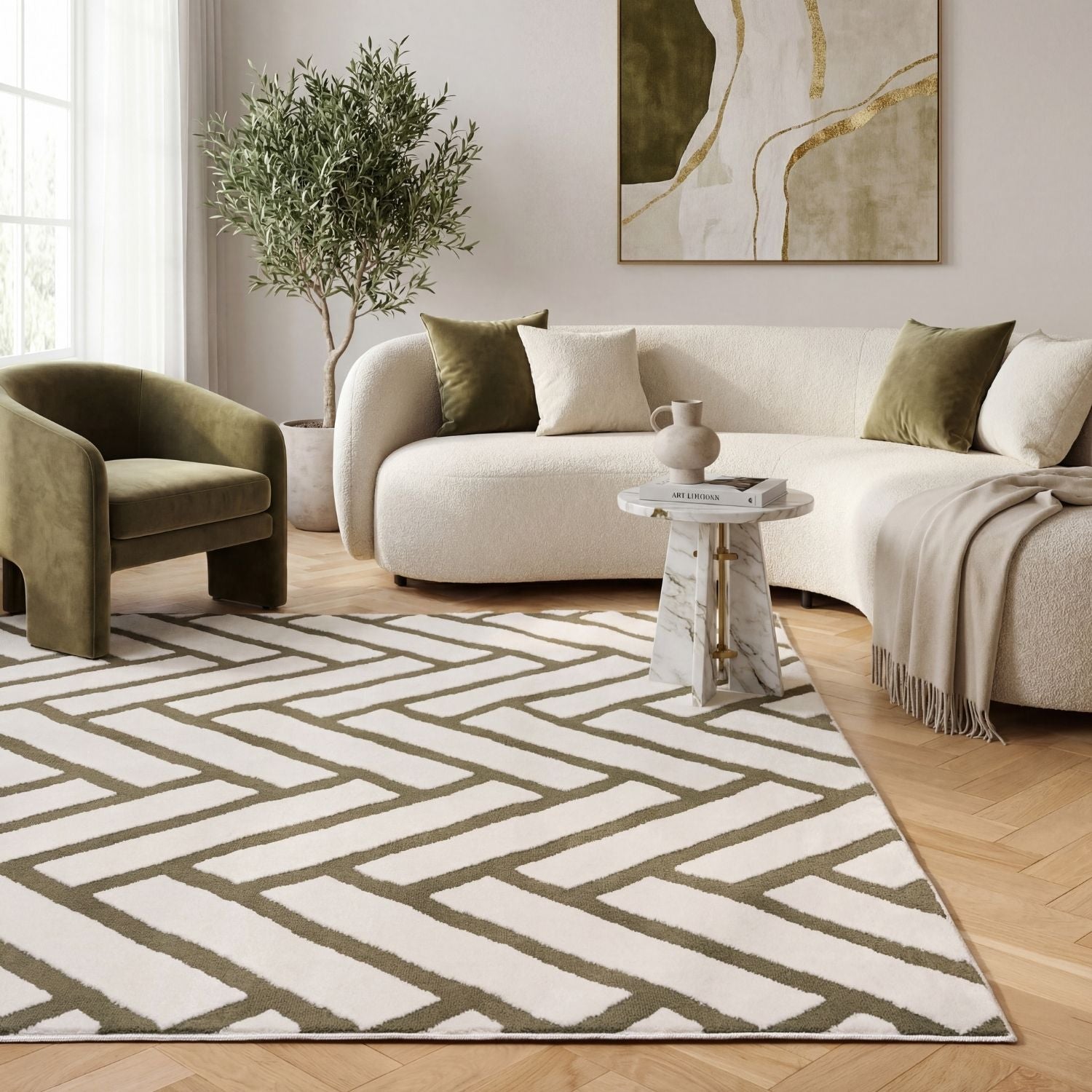 Loft Chevron Green Rug - PN Home