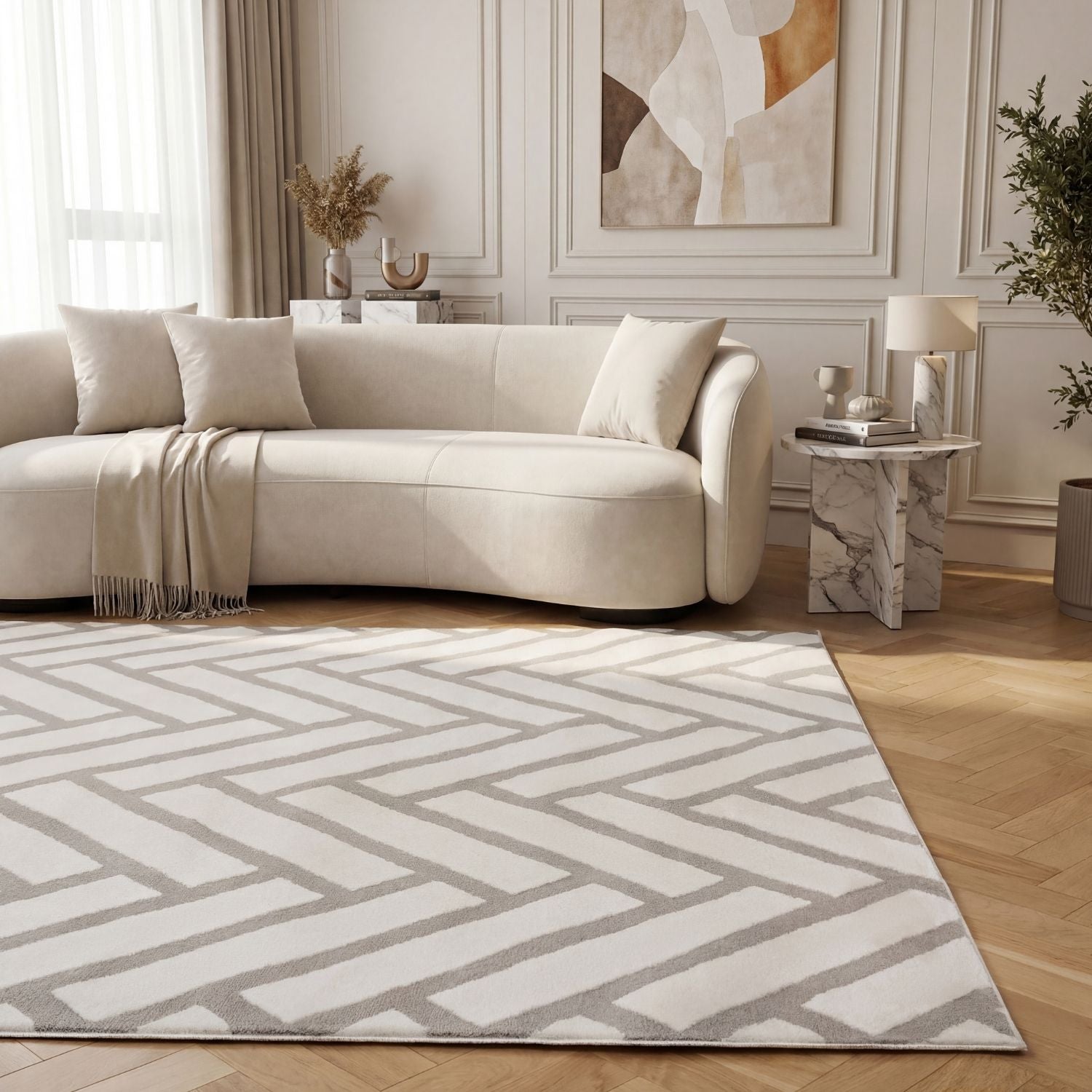 Loft Chevron Grey Rug - PN Home