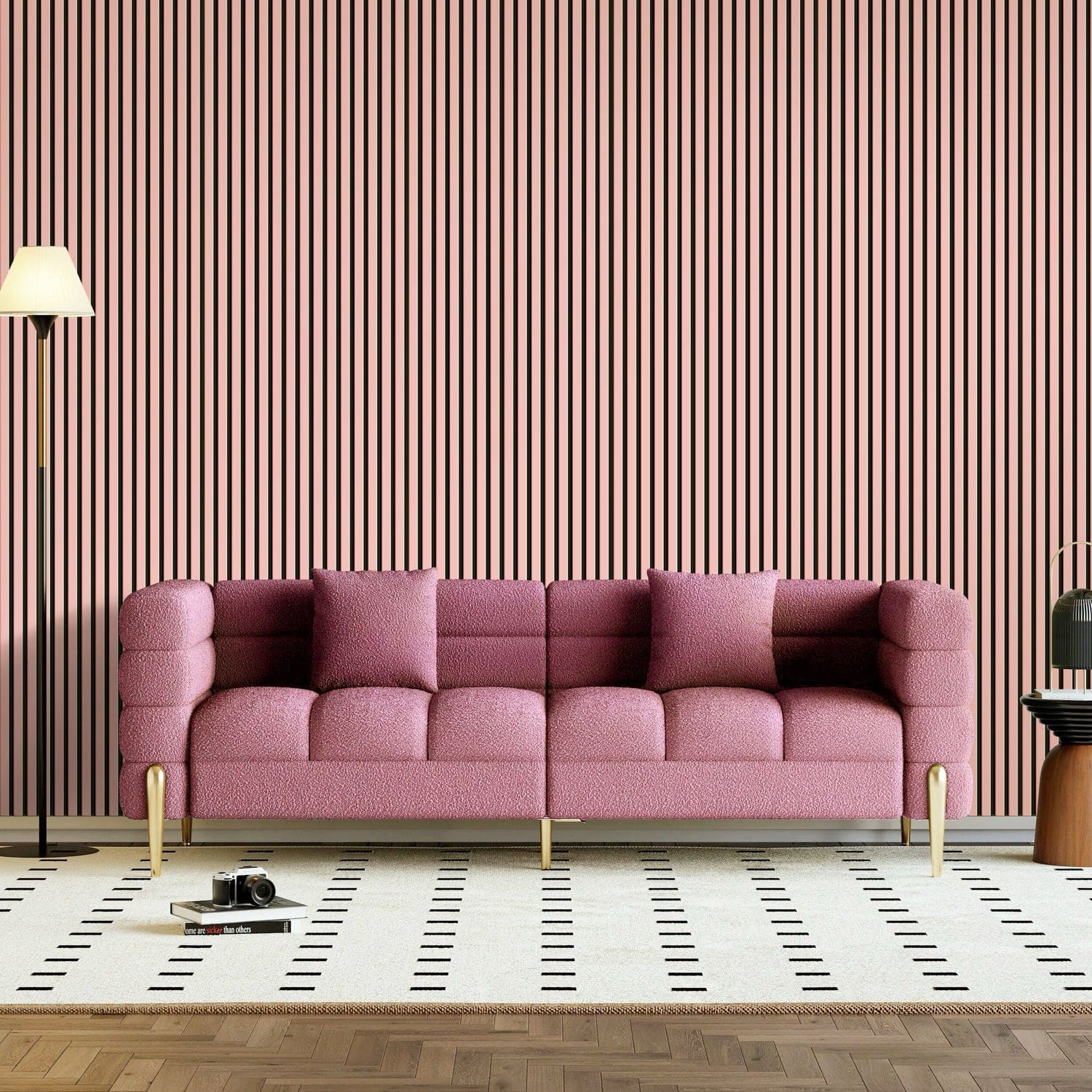 Coloured Acoustic Slatted Wall Panels
