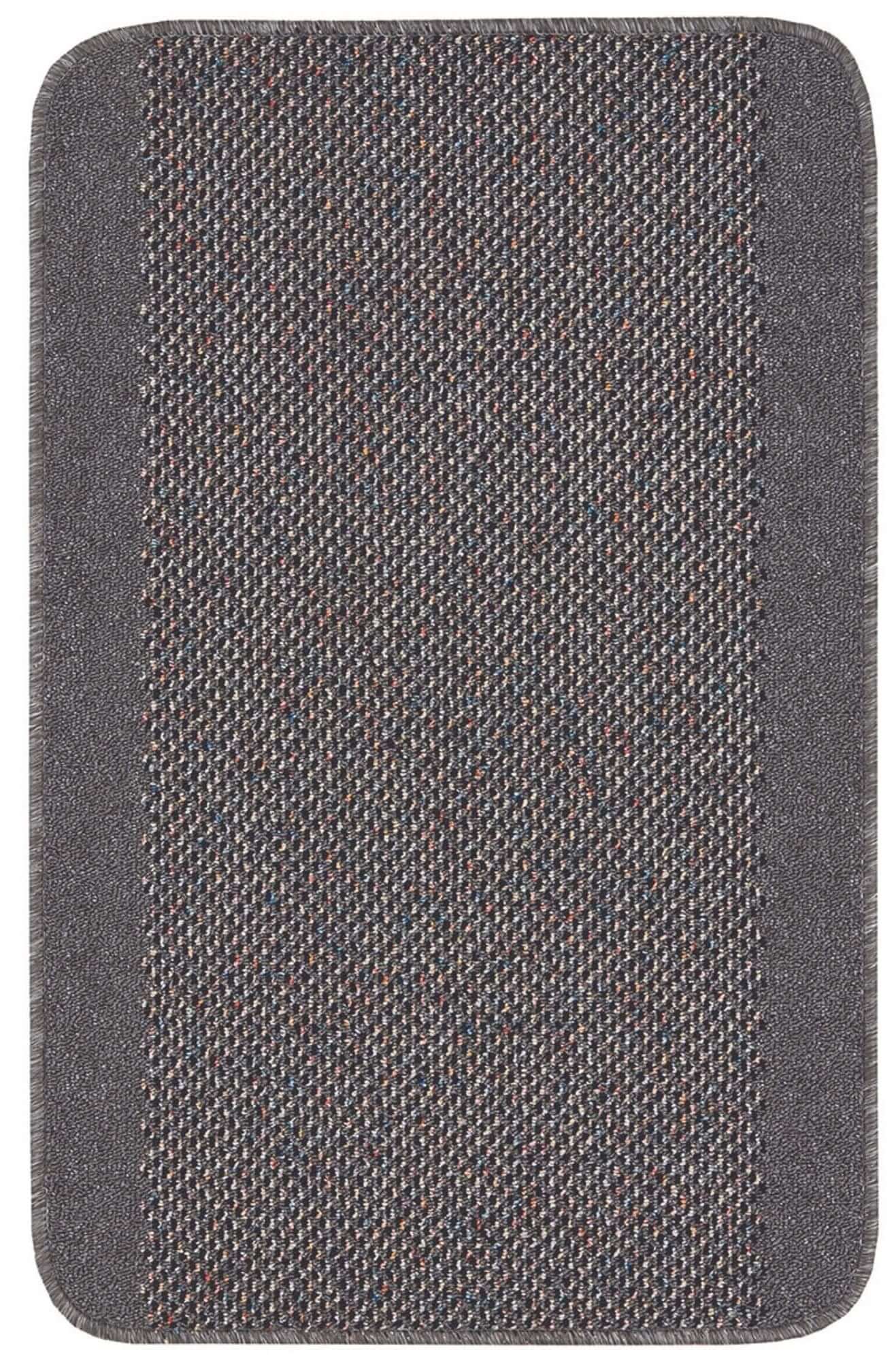 Washable Bordered Dark Grey Rug | 110D - PN Home