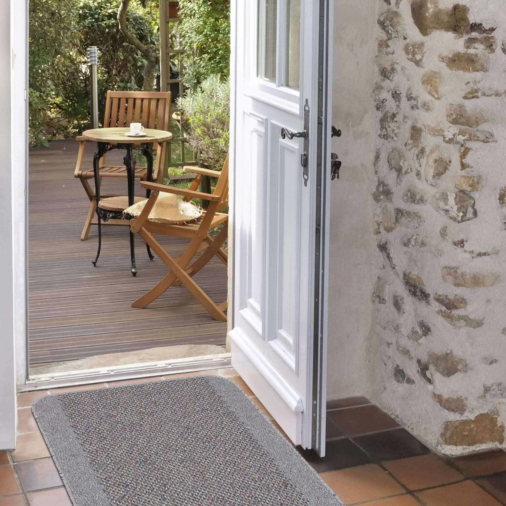 Washable Bordered Silver Grey Rug| 110G - PN Home