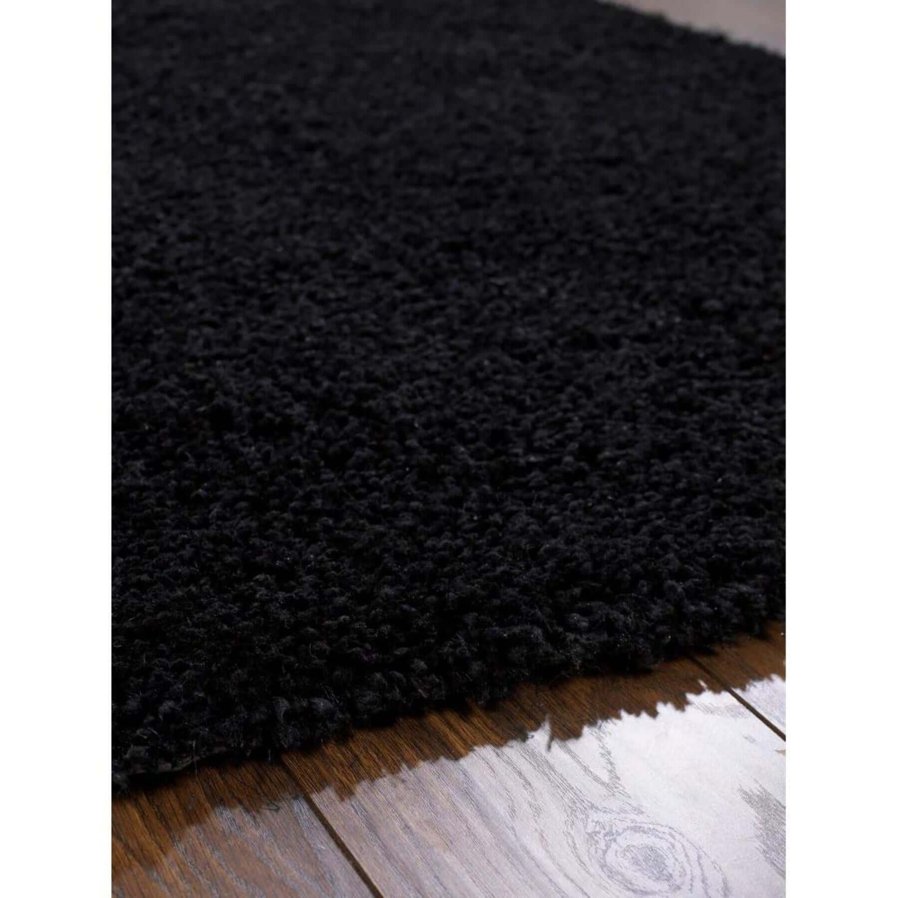 Chicago Black Shaggy Rug - PN Home