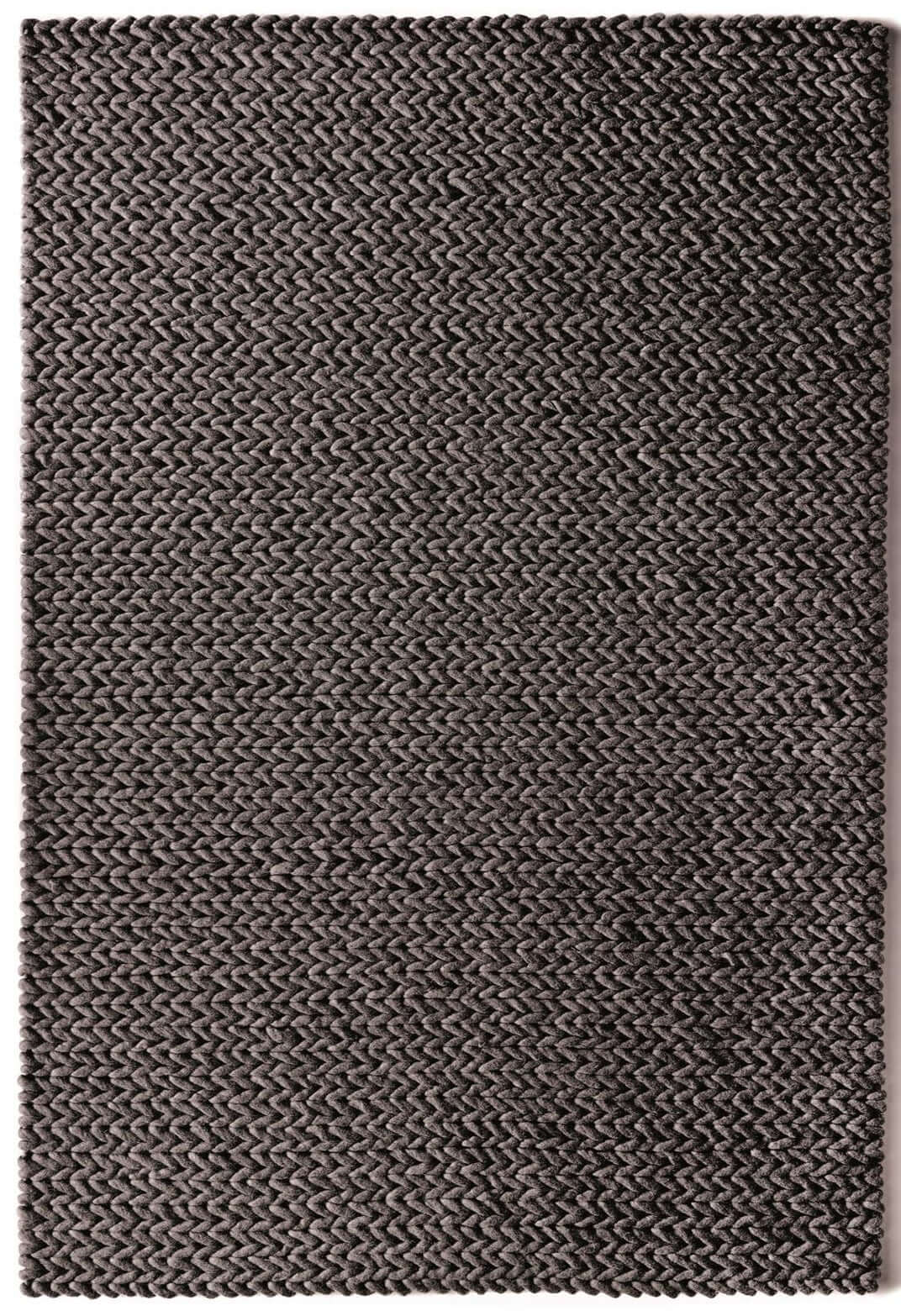 Fusion Dark Grey Braided Wool Rug - PN Home