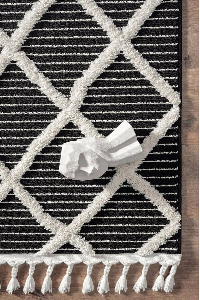 Scandi Indoor Rug Anthracite & White - PN Home