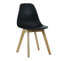Rico Halo Dining Set with Oak Table and 4 Black Chairs
