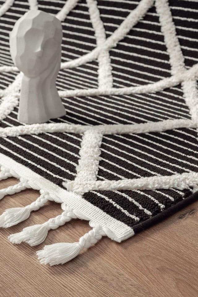 Scandi Indoor Rug Anthracite & White - PN Home