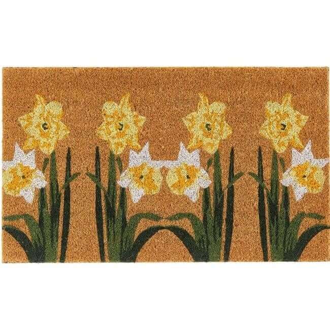 Printed Daffodil Coir Doormat 45x75 cm - PN Home
