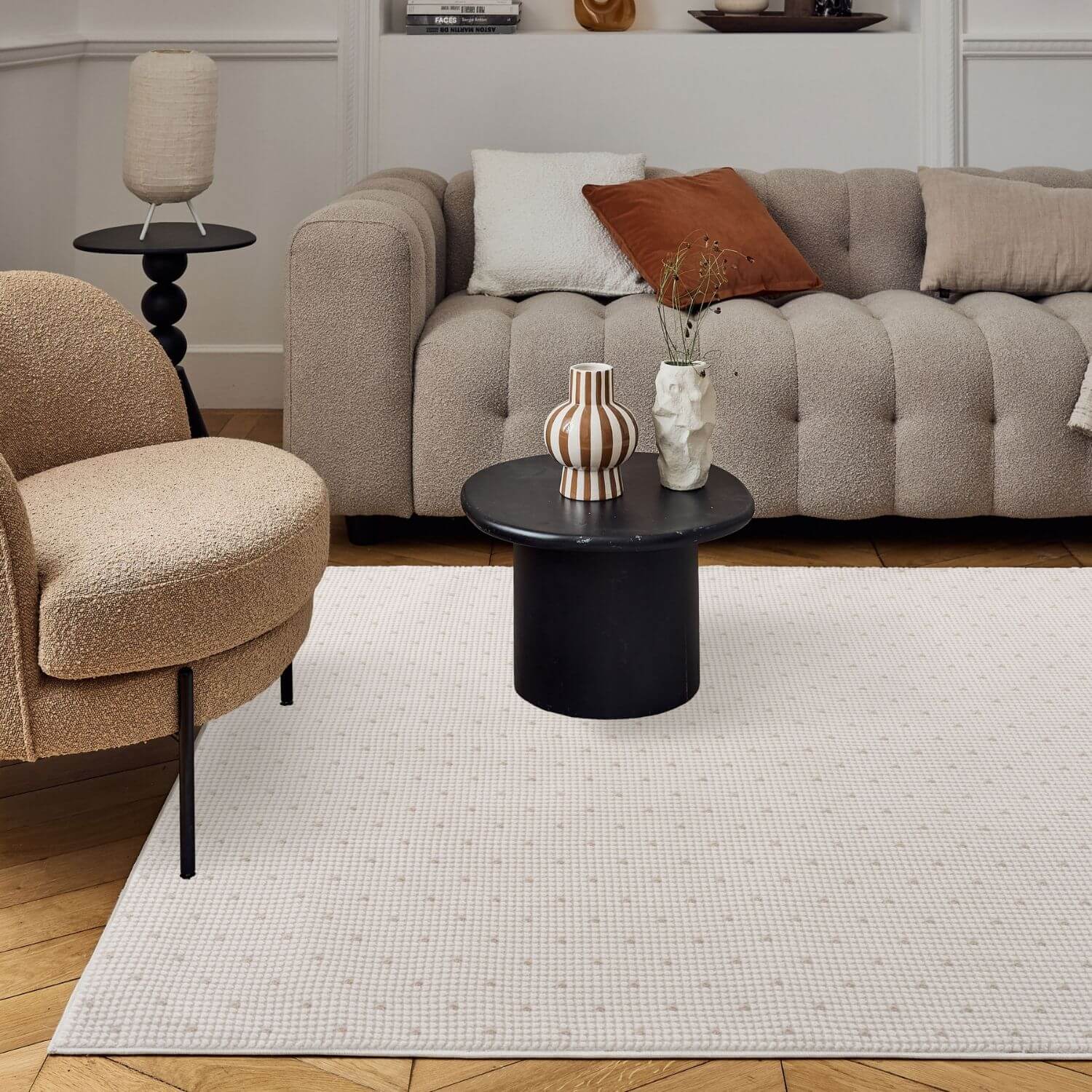Carmel Cream-Beige Dots Rug | 6080 - PN Home