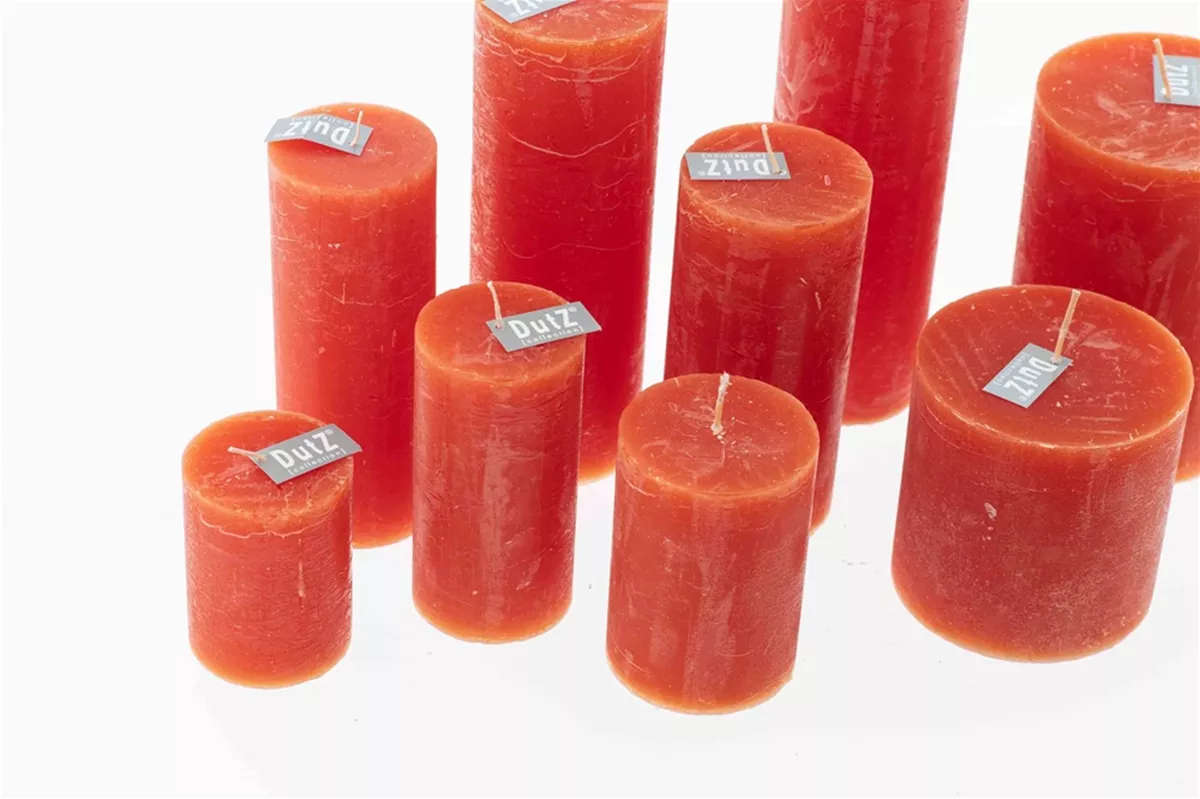 LUXURY RUSTIC CANDLE - CORAL RED