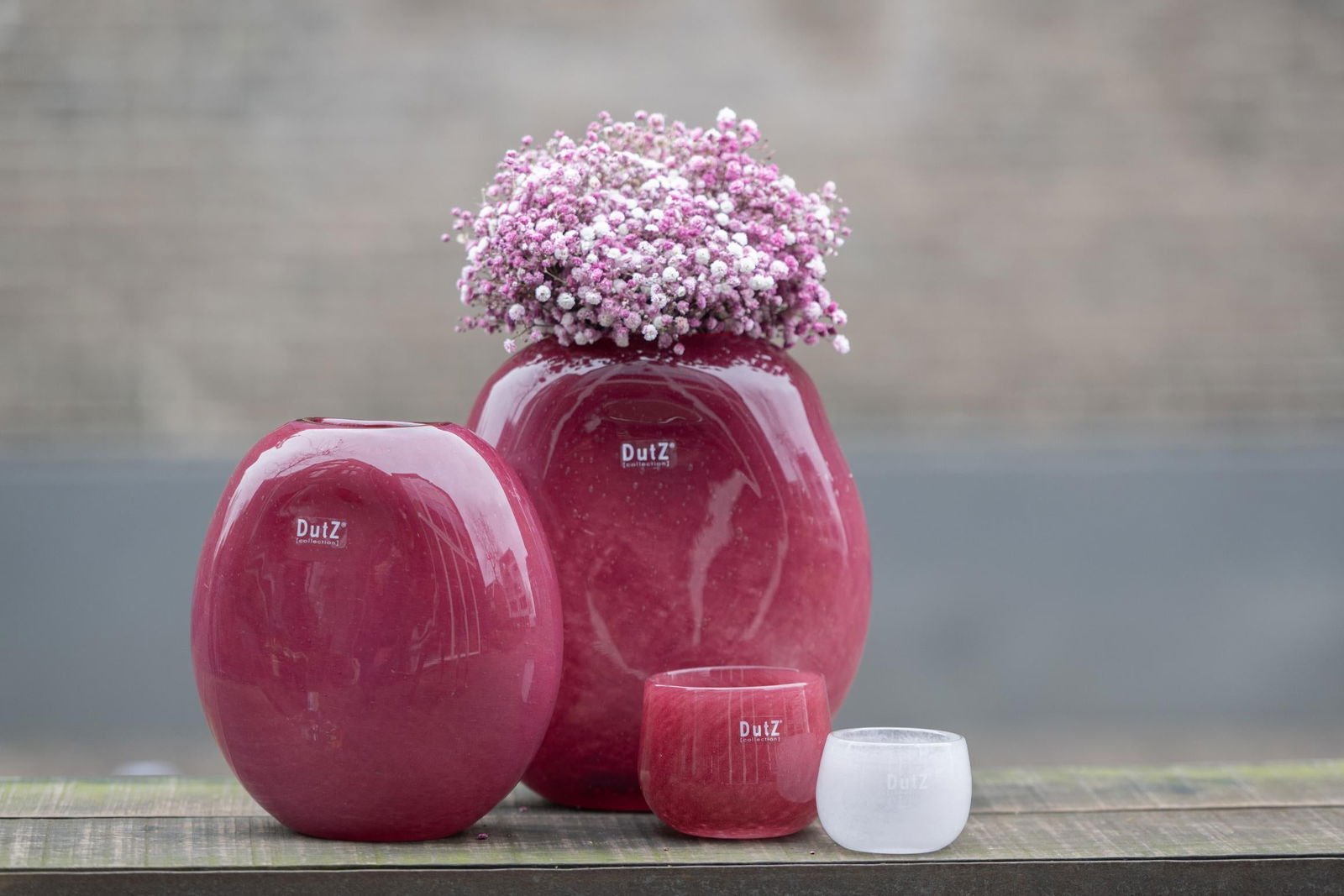 Vase Decor OVALI - RED Bubbles