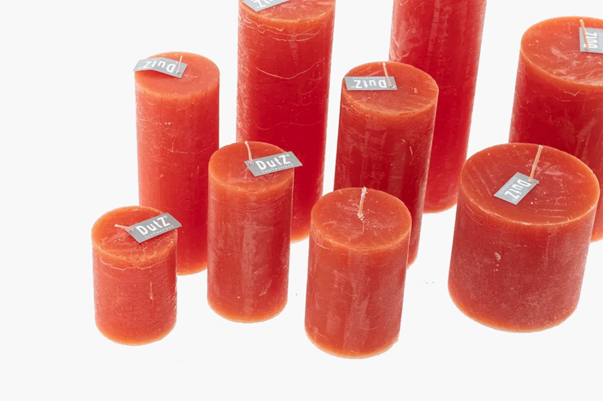 Luxury RUSTIC Candle - CORAL RED - PN Home