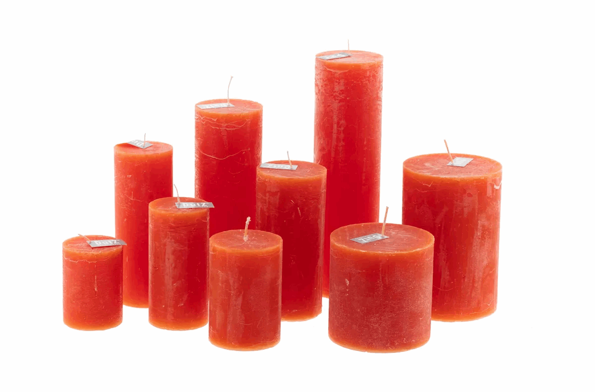Luxury RUSTIC Candle - CORAL RED - PN Home