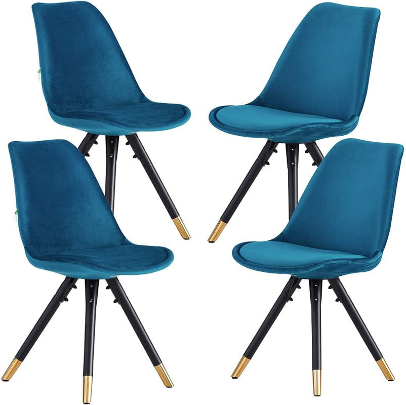 Sofia Velvet Dining Chair with Metal Legs - Retro Scandinavian Style