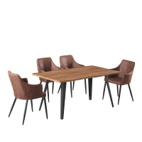 Zarah Rocco Dining Set Oak Table 4 Dining Chairs