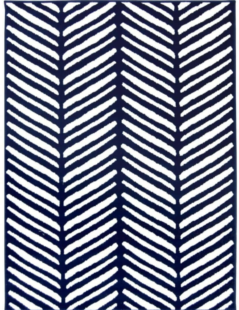 Maestro Herringbone Blue Rug - PN Home