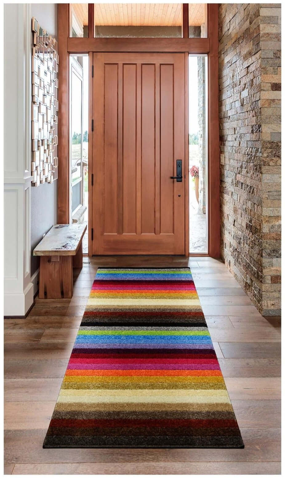 Linea Rainbow Striped Washable Rugs & Runners - PN Home