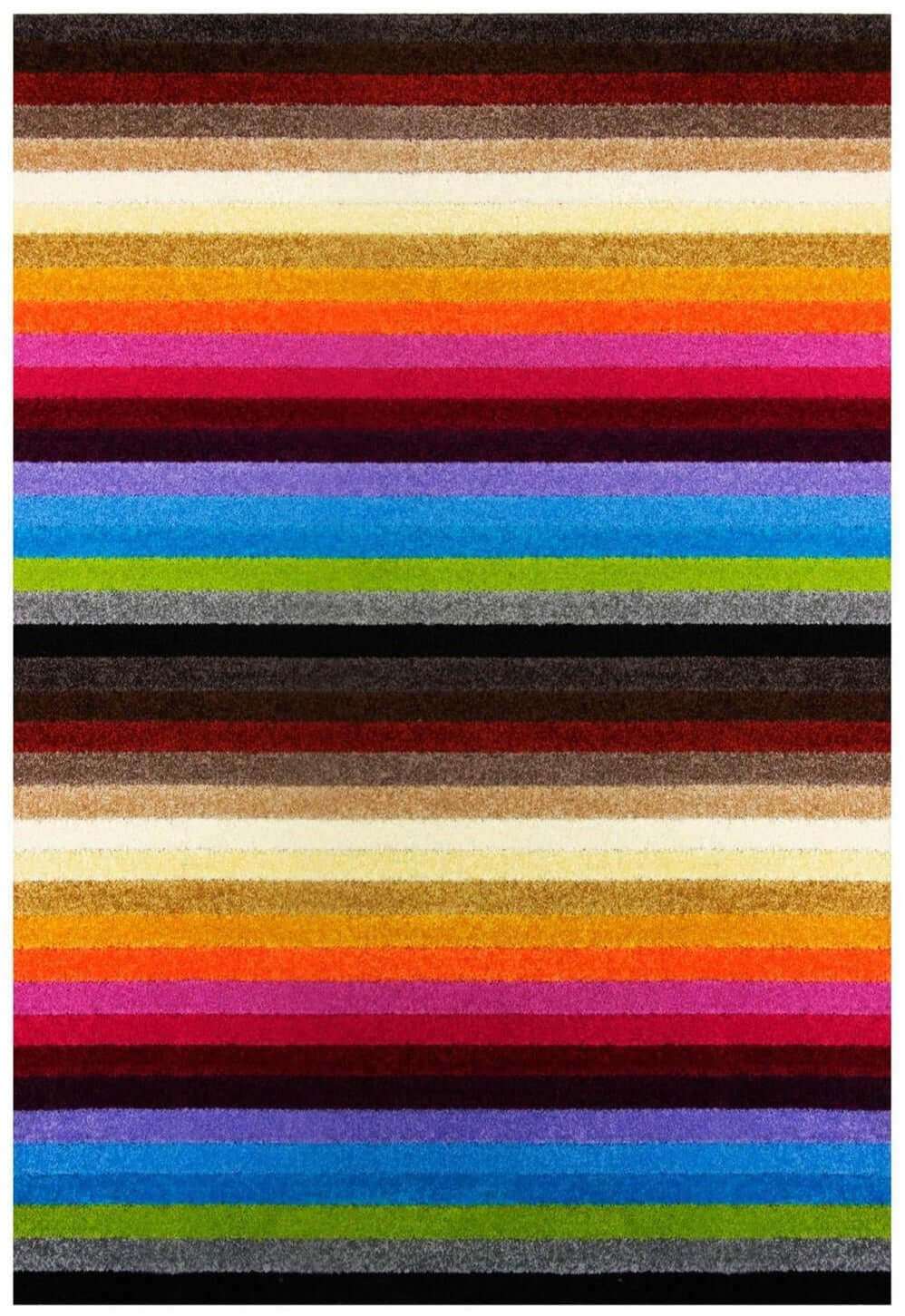 Linea Rainbow Striped Washable Rugs & Runners - PN Home