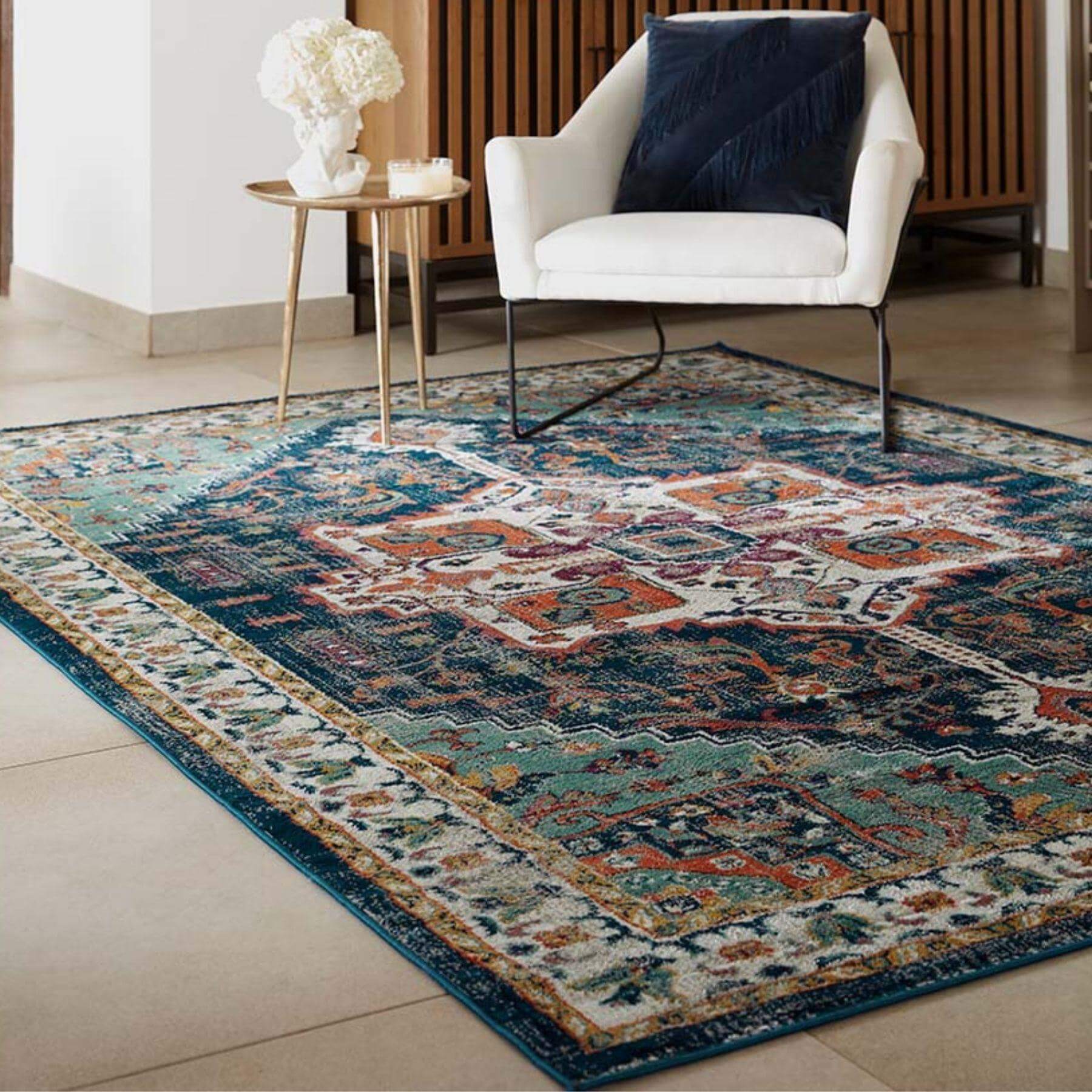 Granada Multicolour Vintage Rug | Emerald - PN Home