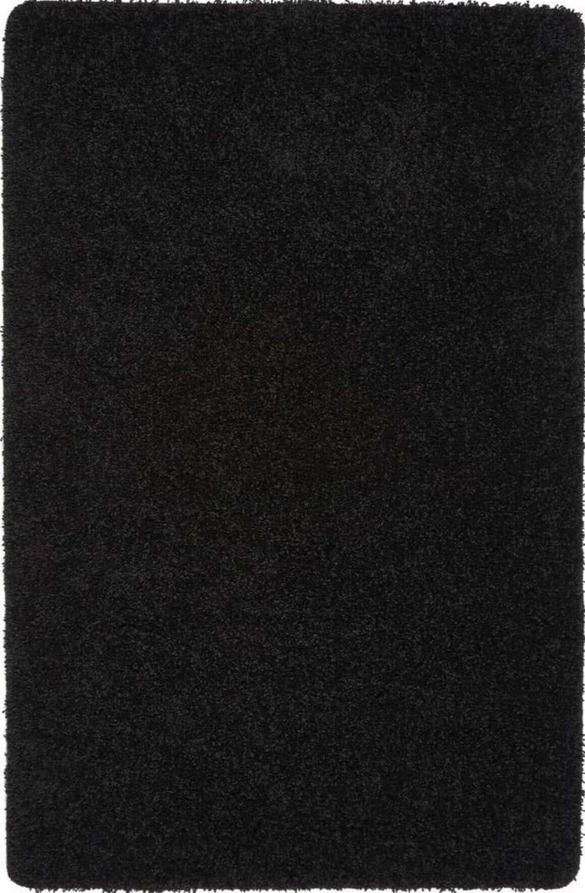 Washable Black Shaggy Rug - PN Home