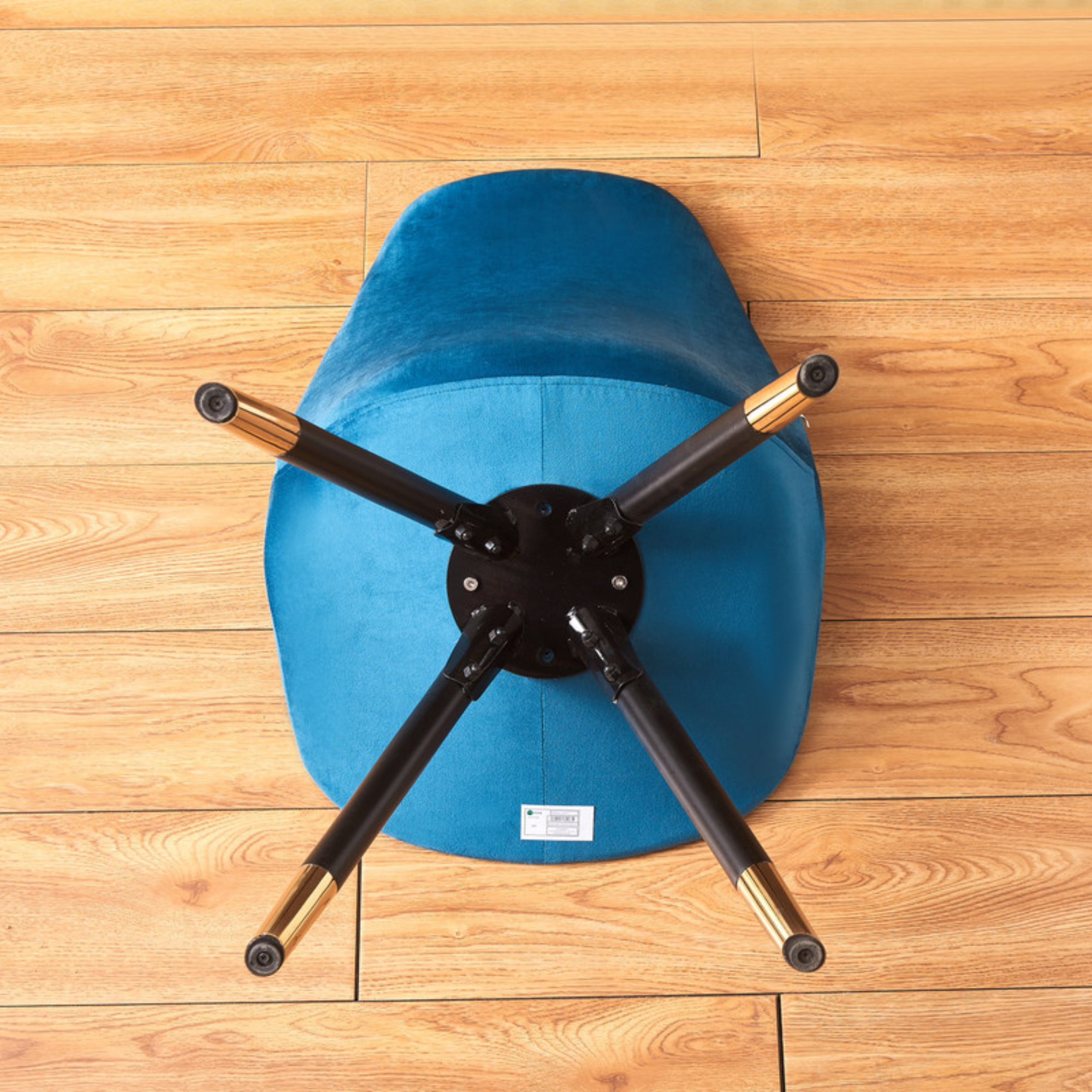 Sofia Cosmo Black LUX Dining Set with 6 Velvet Chairs