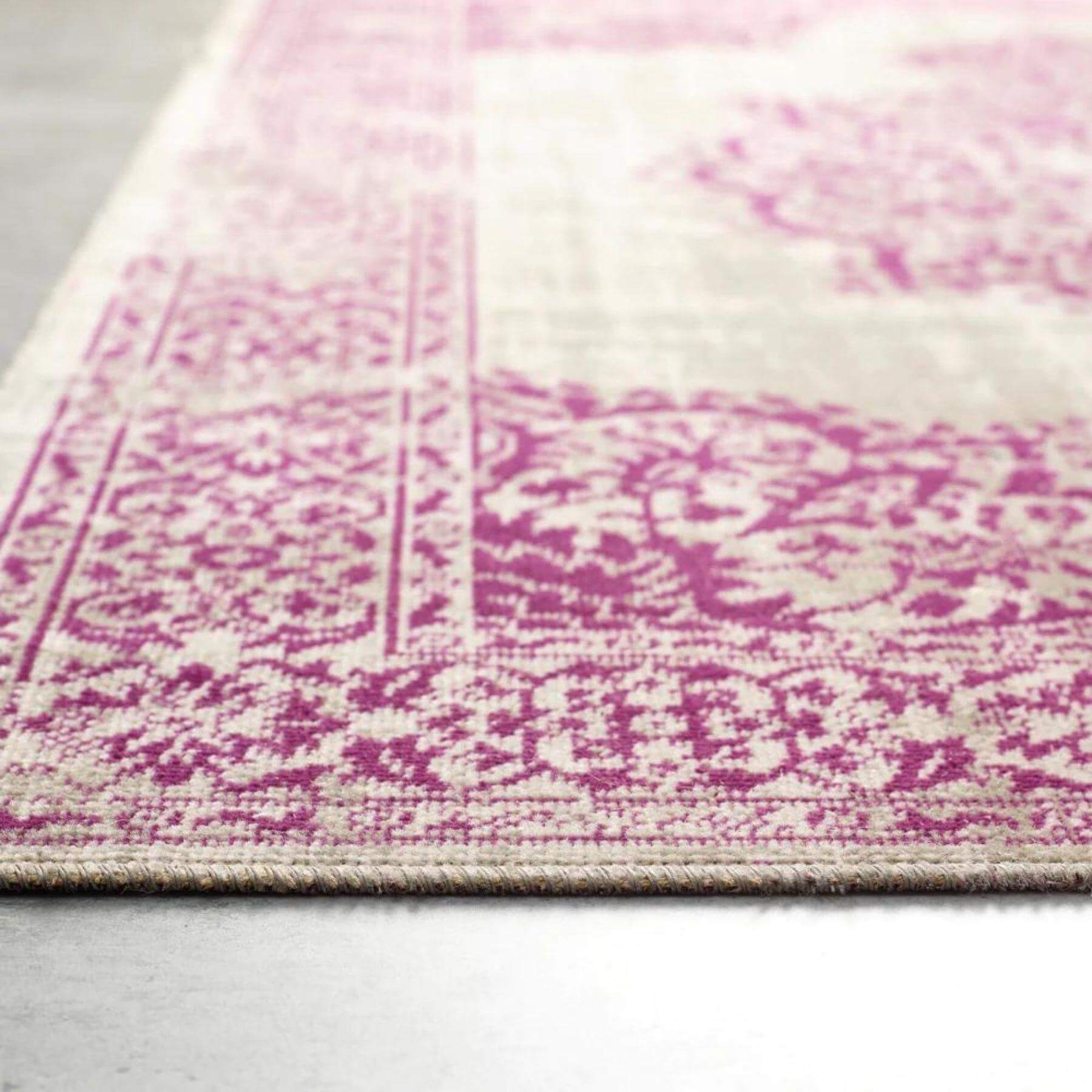 Saville Grey/Raspberry Vintage Rug - PN Home