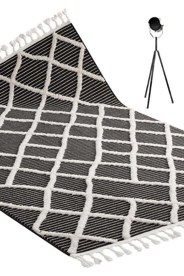Scandi Indoor Rug Anthracite & White - PN Home