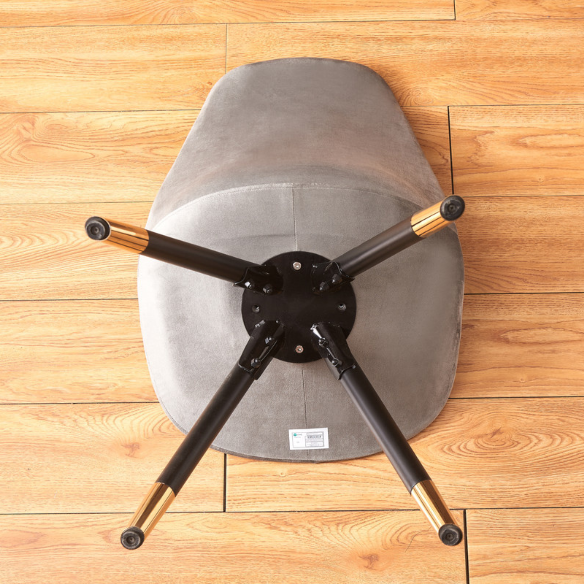 Sofia Cosmo Black LUX Dining Set with 6 Velvet Chairs