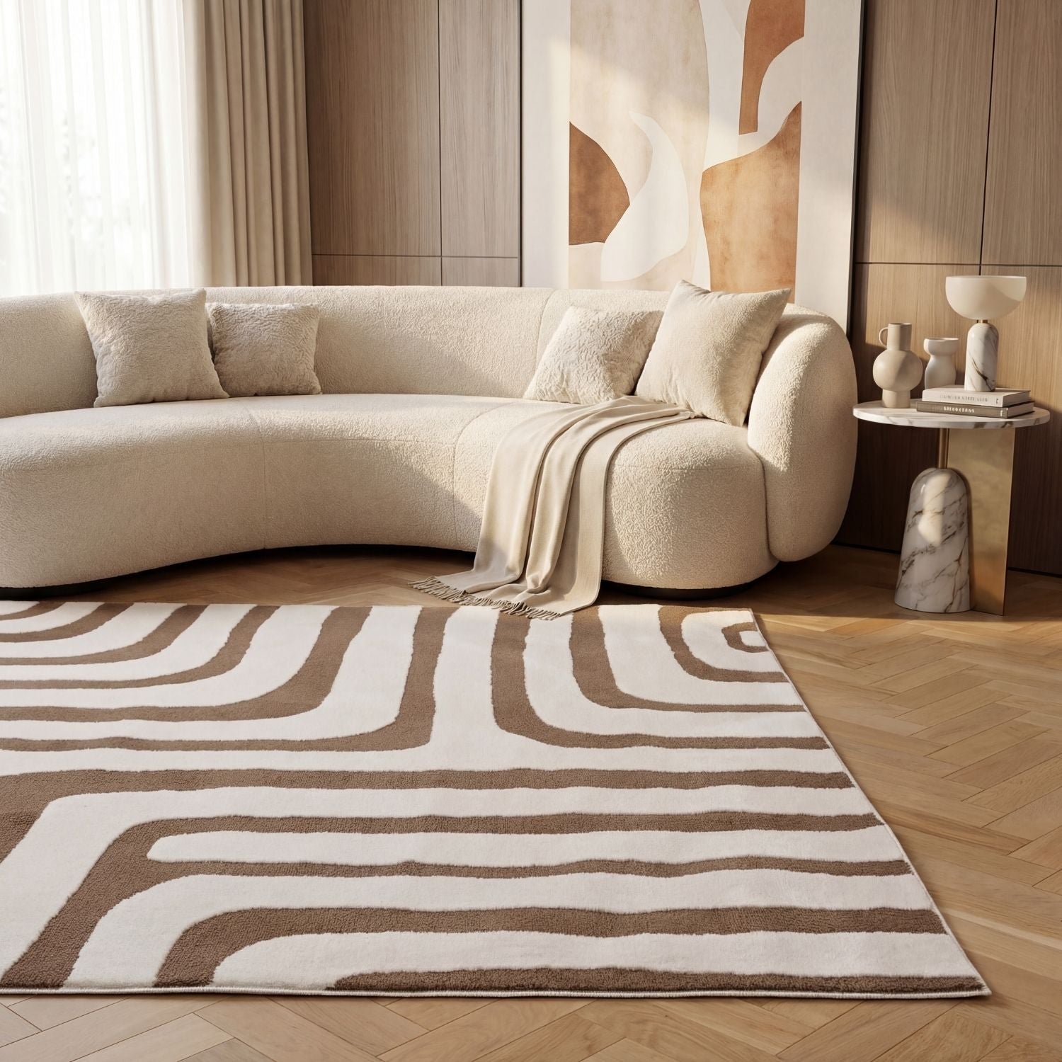 Loft Geometric Brown Rug - PN Home